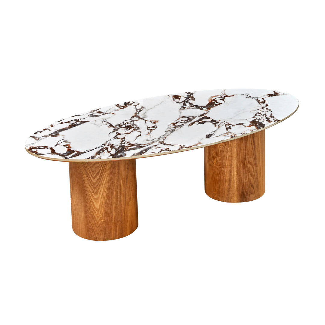 Tamara Marble Ceramic Oval Coffee Table