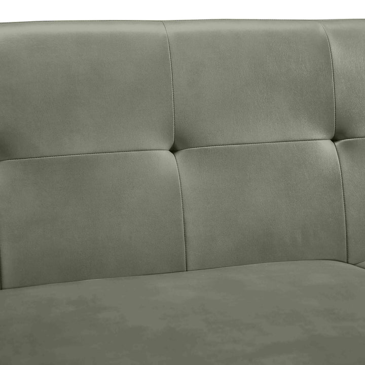 Lyon Smoke Grey Leather Loveseat