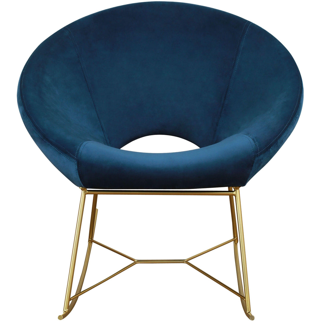 Nolan Navy Velvet Rocking Chair