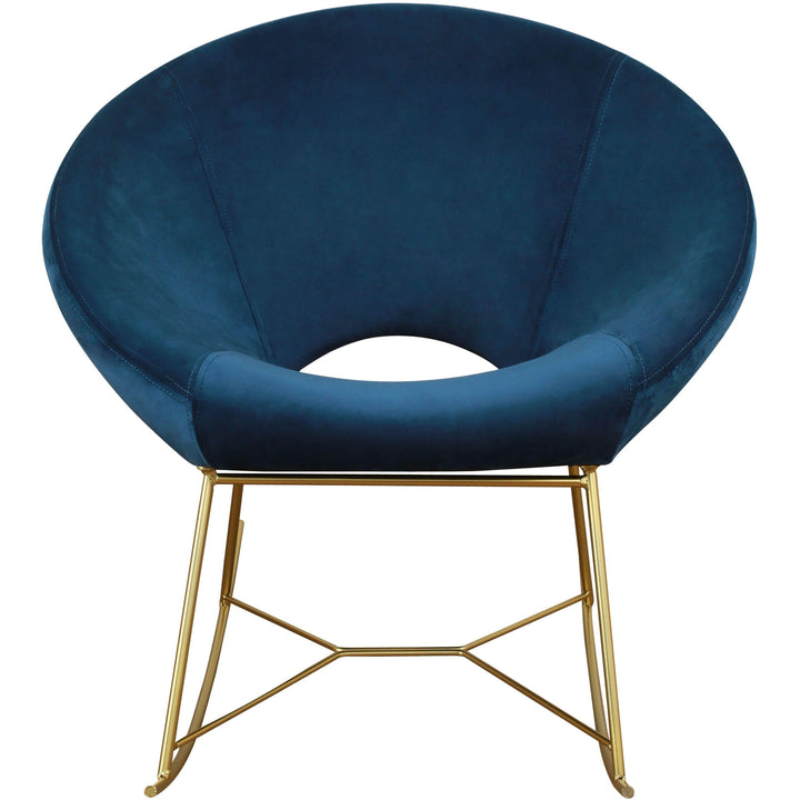 Nolan Navy Velvet Rocking Chair