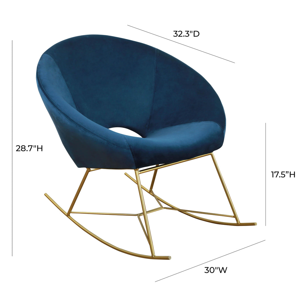 Nolan Navy Velvet Rocking Chair