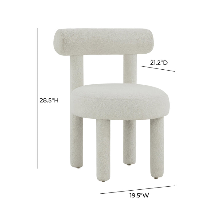 Carmel White Boucle Chair