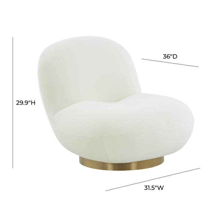 Emily Cream Velvet Swivel Chair