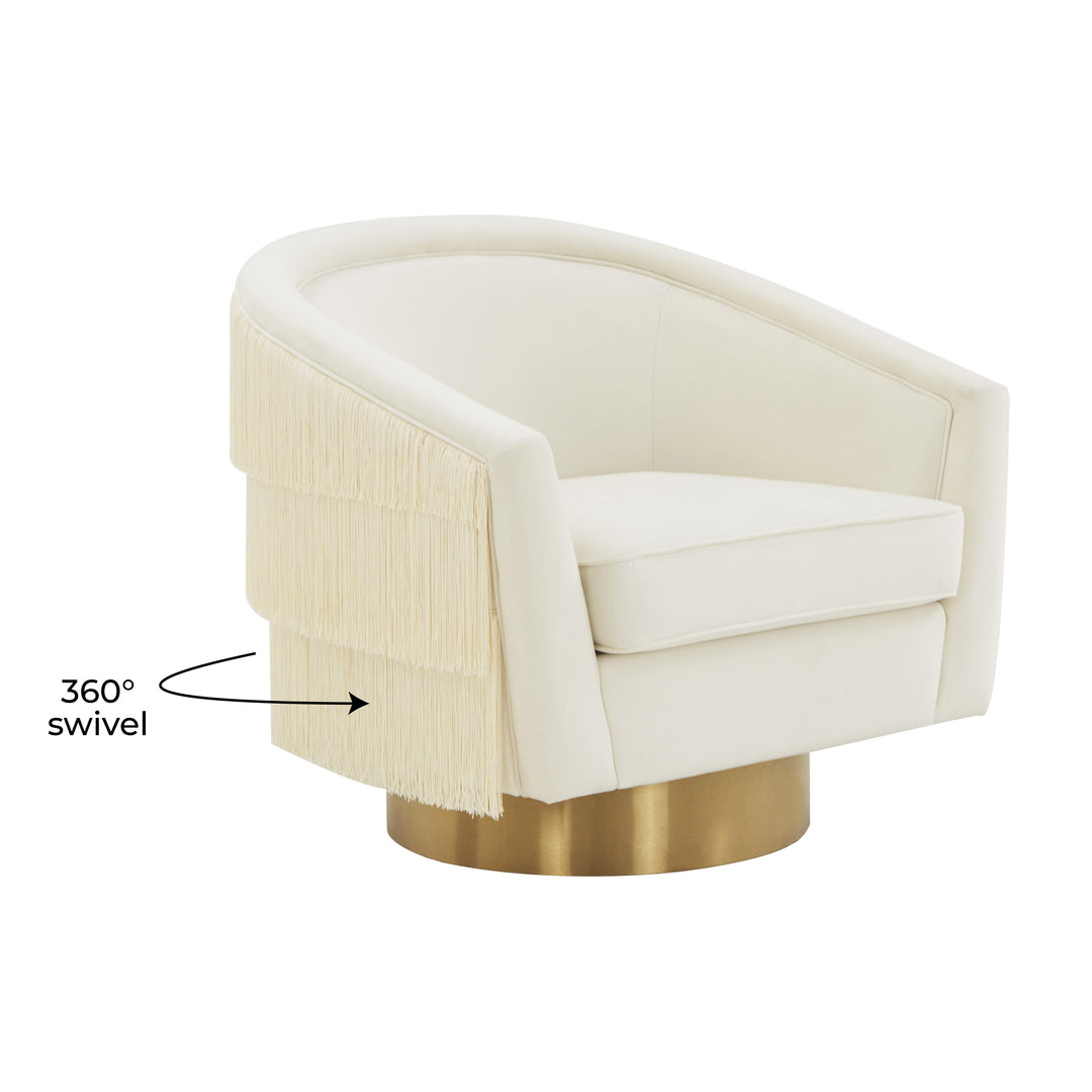 Flapper Cream Swivel Chair