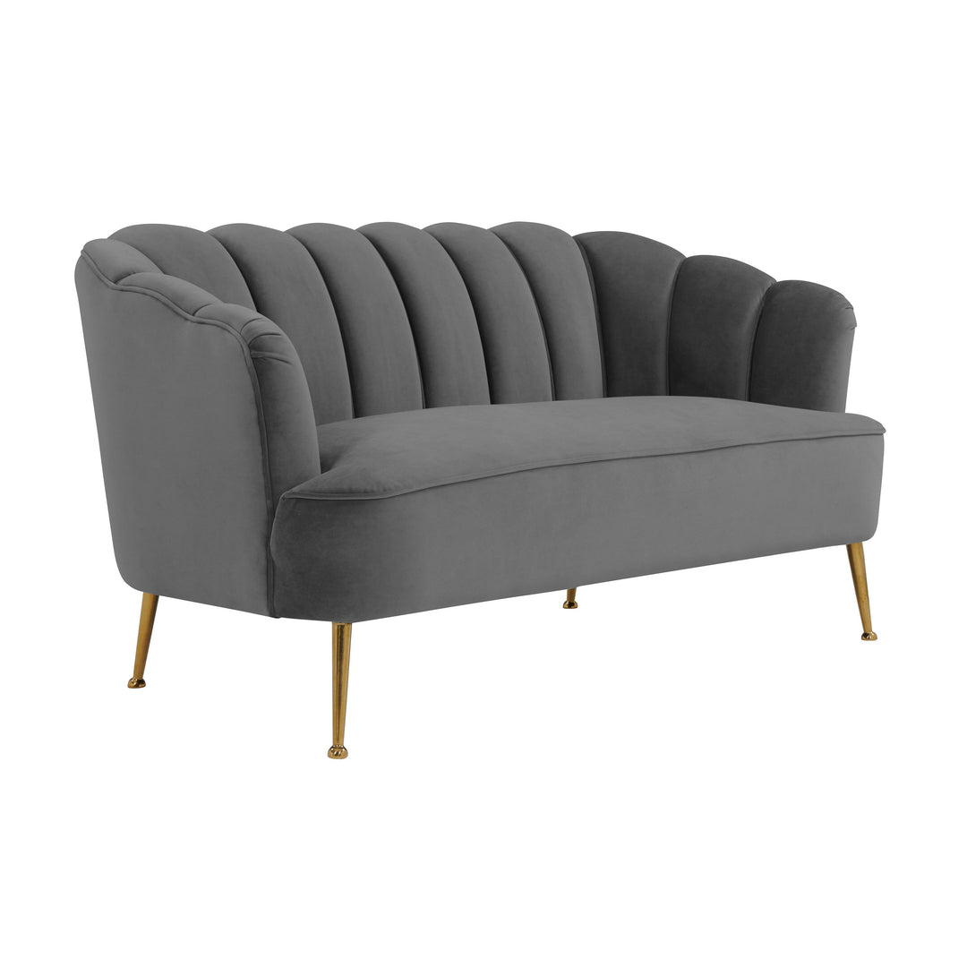 Daisy Grey Velvet Settee