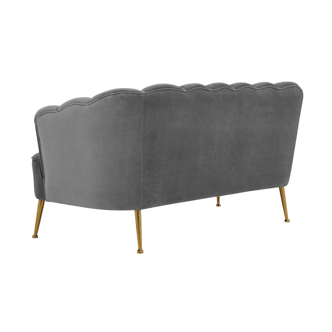 Daisy Grey Velvet Settee