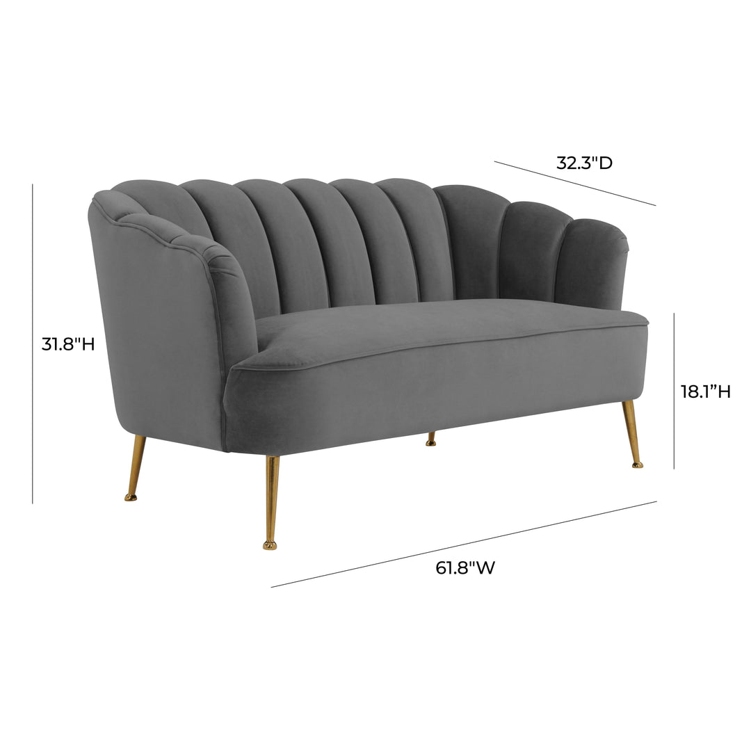 Daisy Grey Velvet Settee