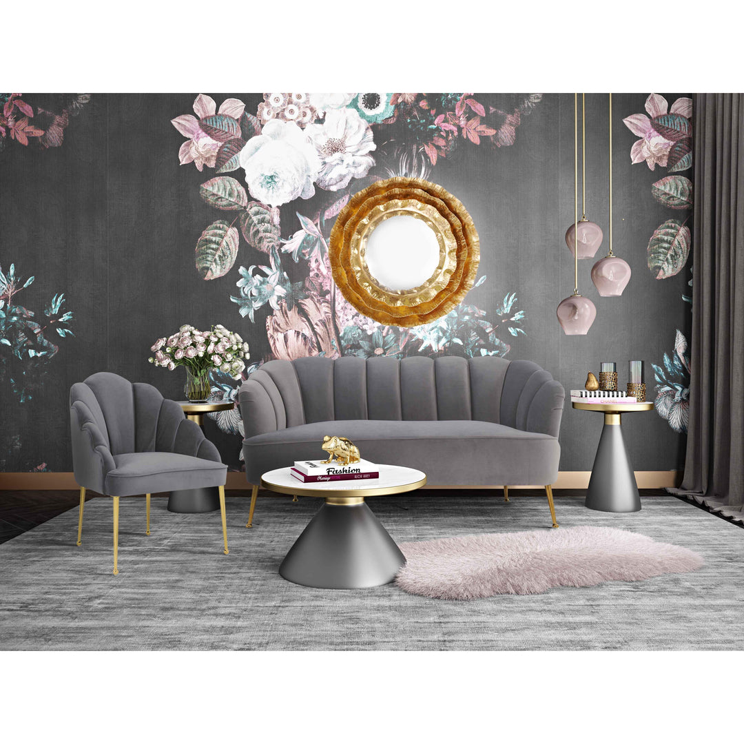 Daisy Grey Velvet Settee