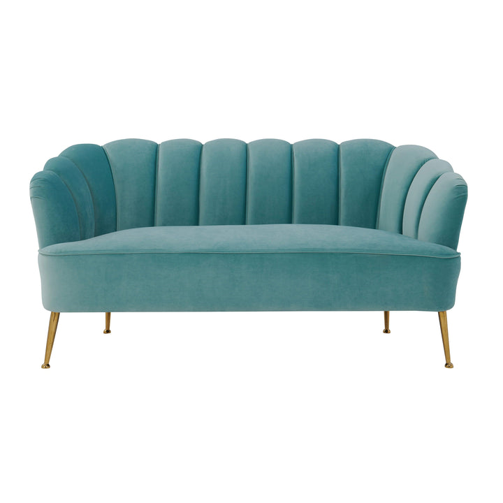 Daisy Sea Blue Velvet Settee