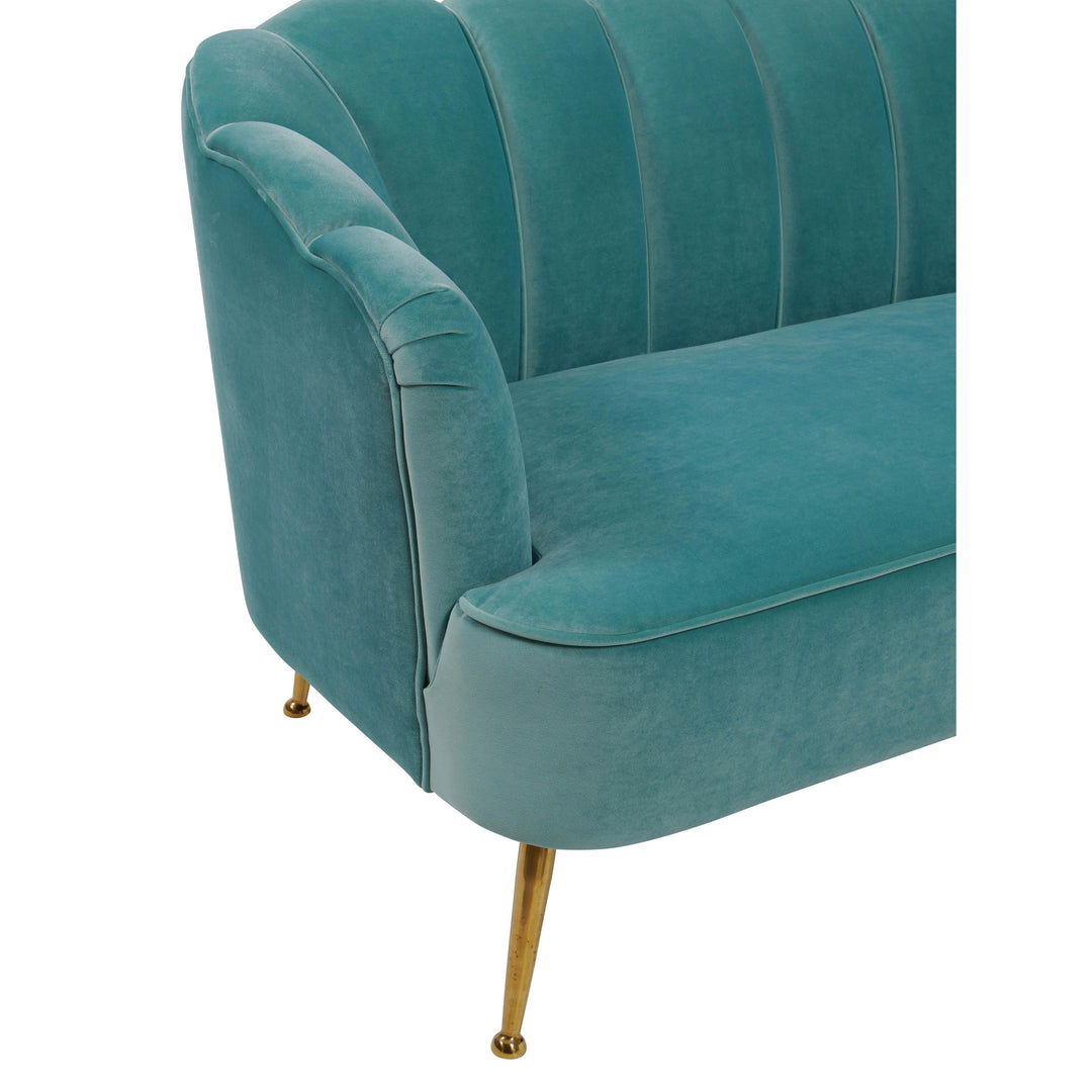 Daisy Sea Blue Velvet Settee