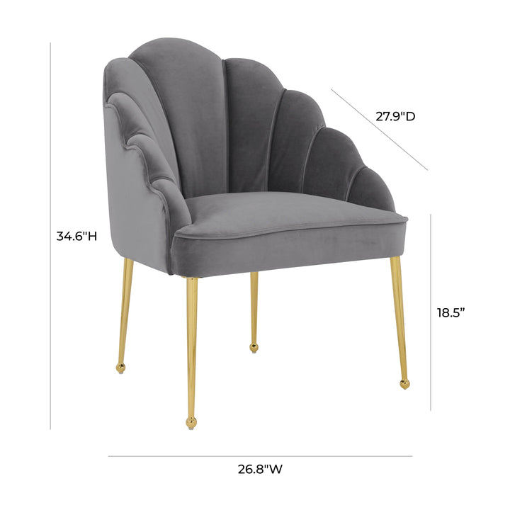 Daisy Grey Velvet Chair