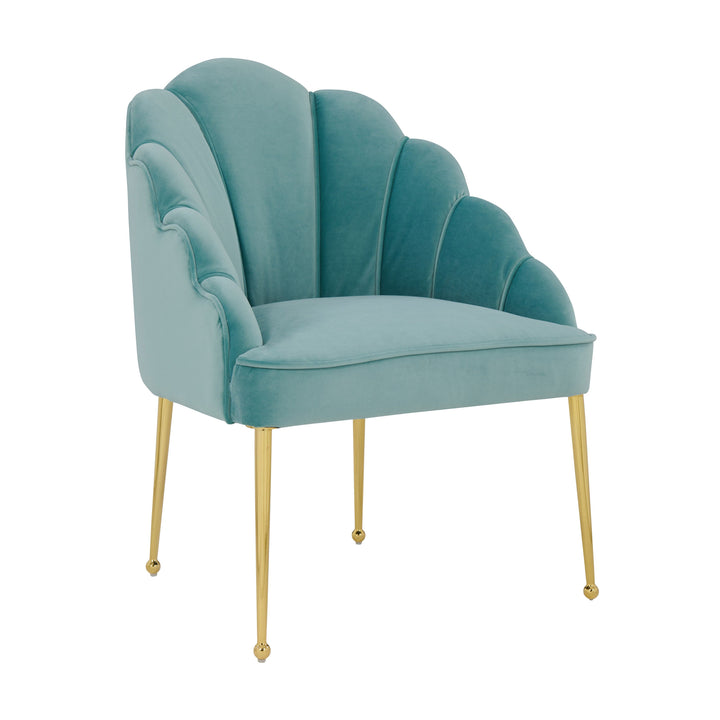 Daisy Sea Blue Velvet Chair