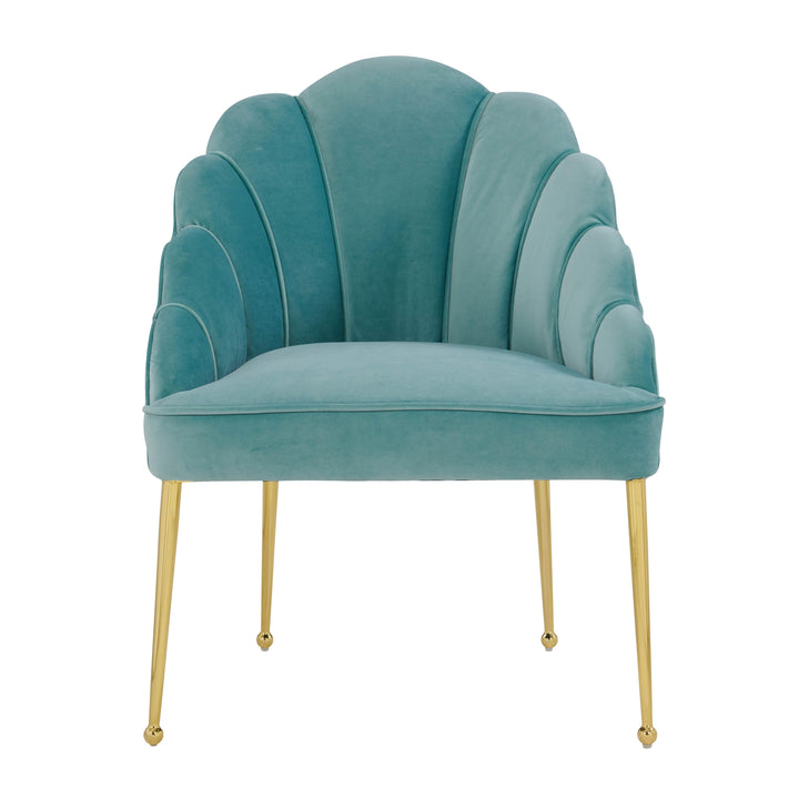 Daisy Sea Blue Velvet Chair