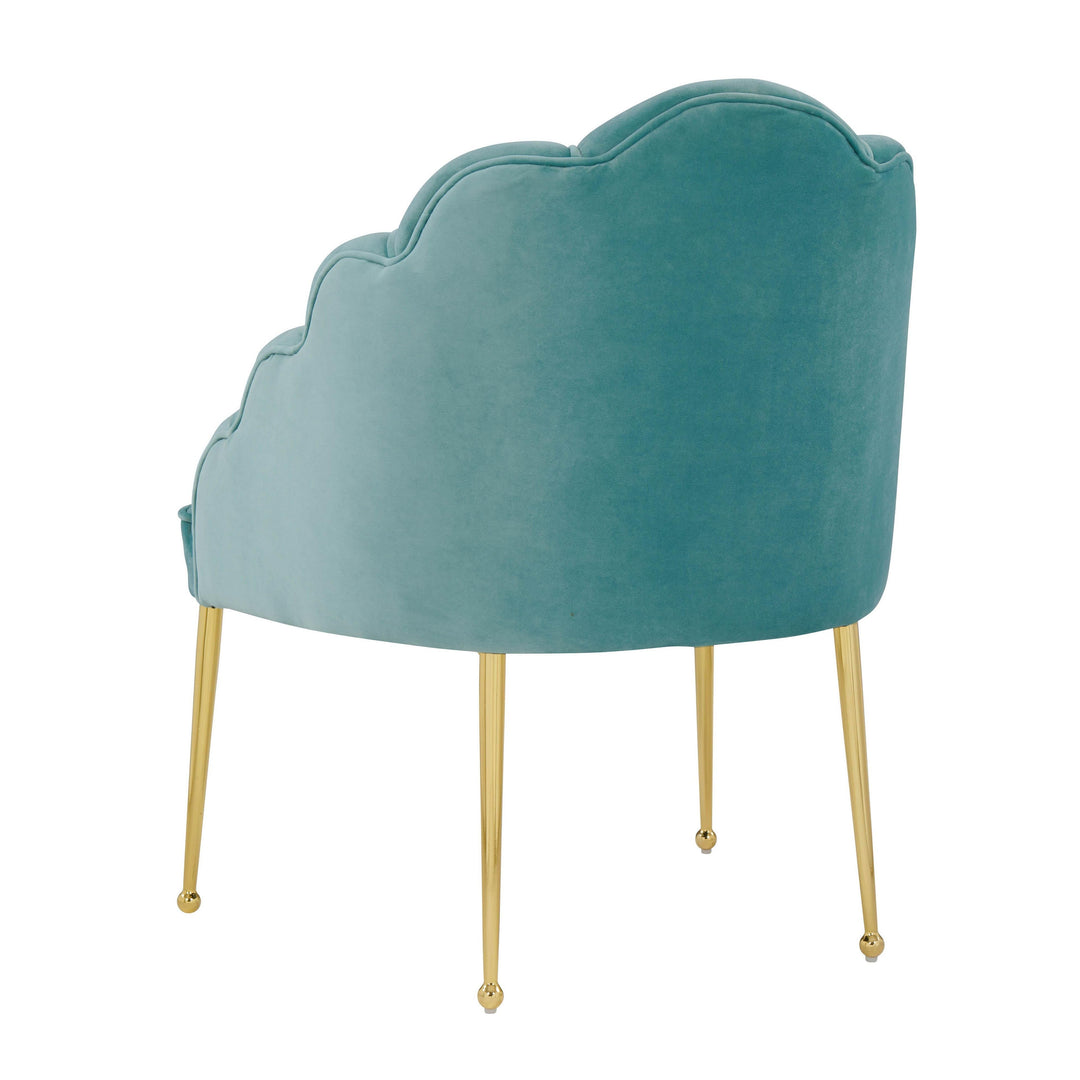Daisy Sea Blue Velvet Chair
