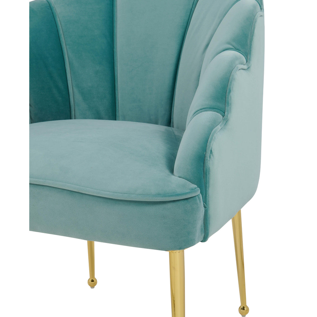 Daisy Sea Blue Velvet Chair
