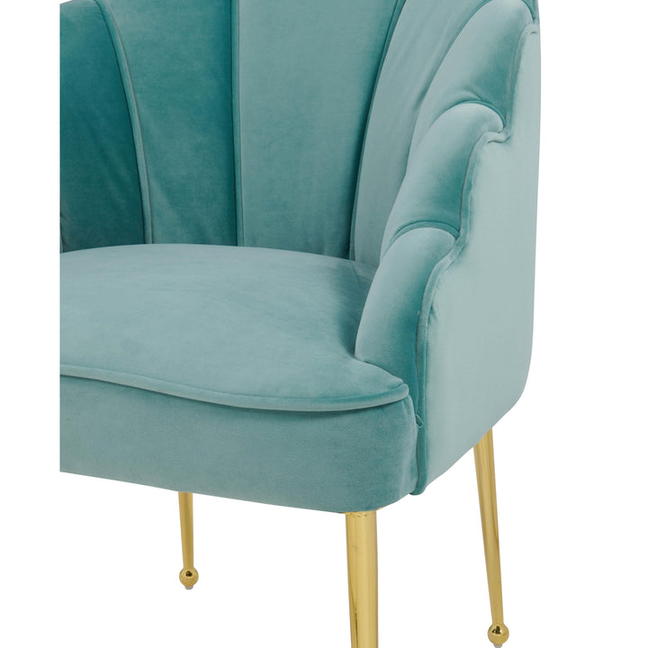 Daisy Sea Blue Velvet Chair