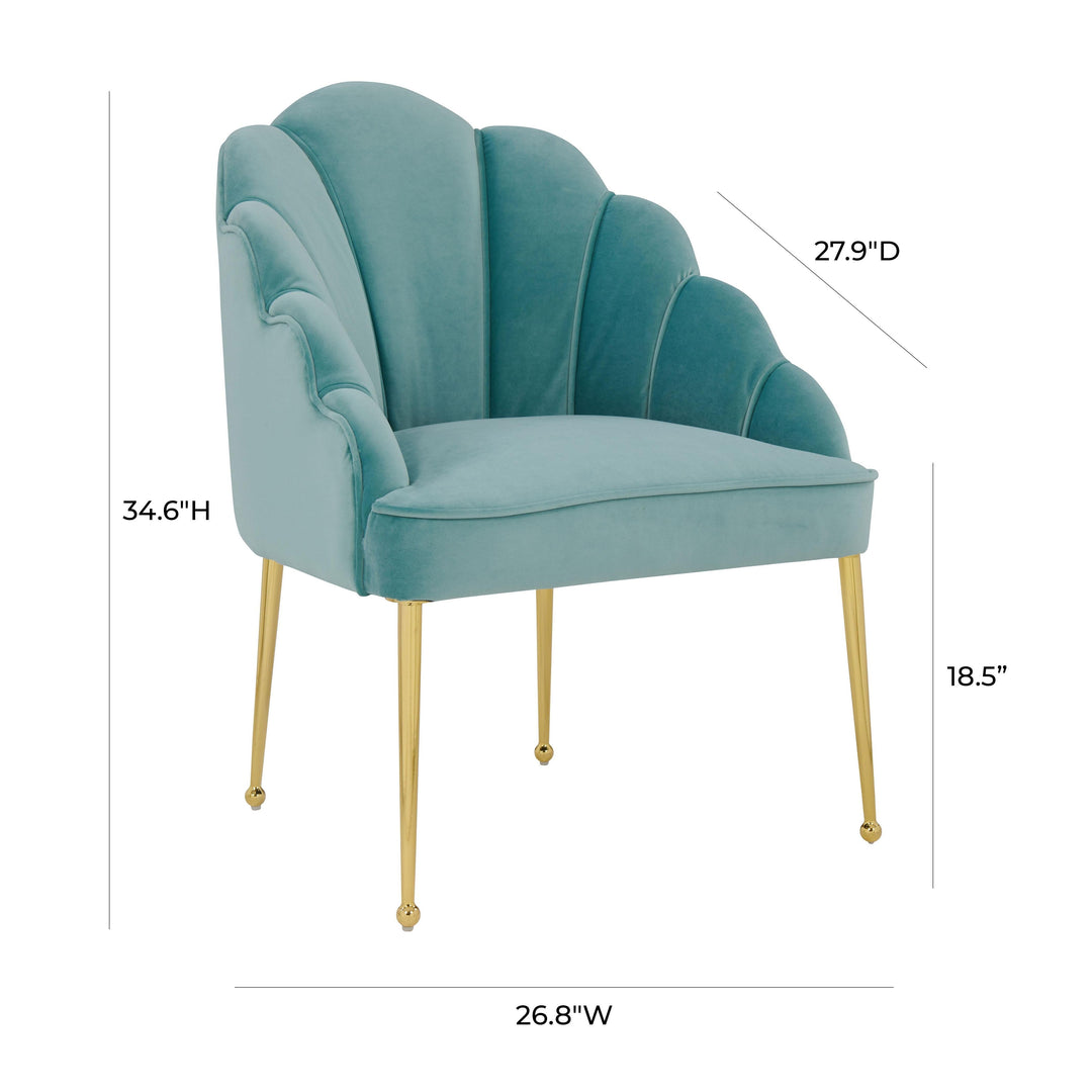Daisy Sea Blue Velvet Chair