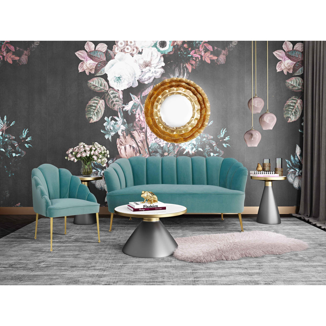Daisy Sea Blue Velvet Chair