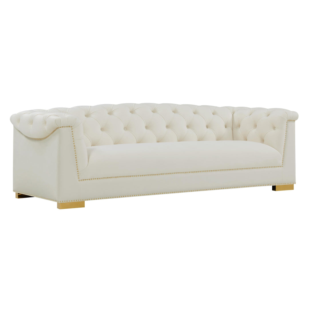Farah Cream Velvet Sofa