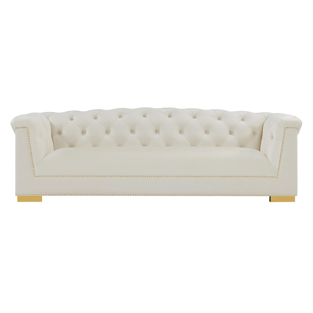 Farah Cream Velvet Sofa