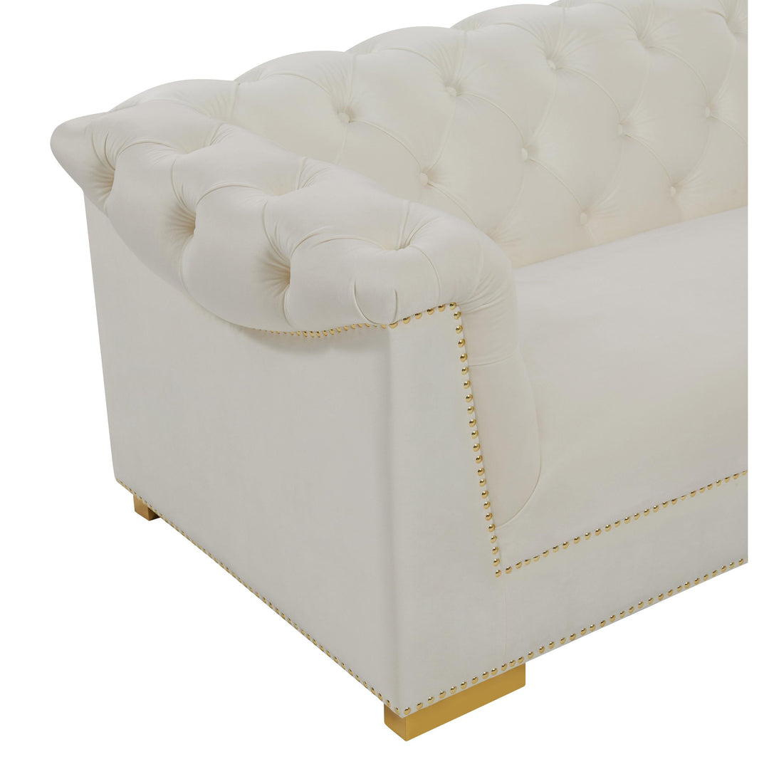 Farah Cream Velvet Sofa