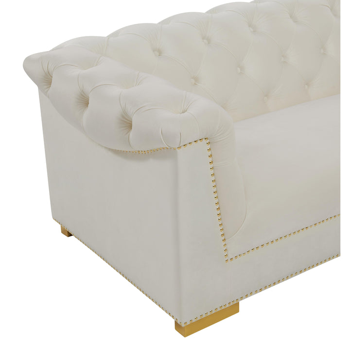 Farah Cream Velvet Sofa