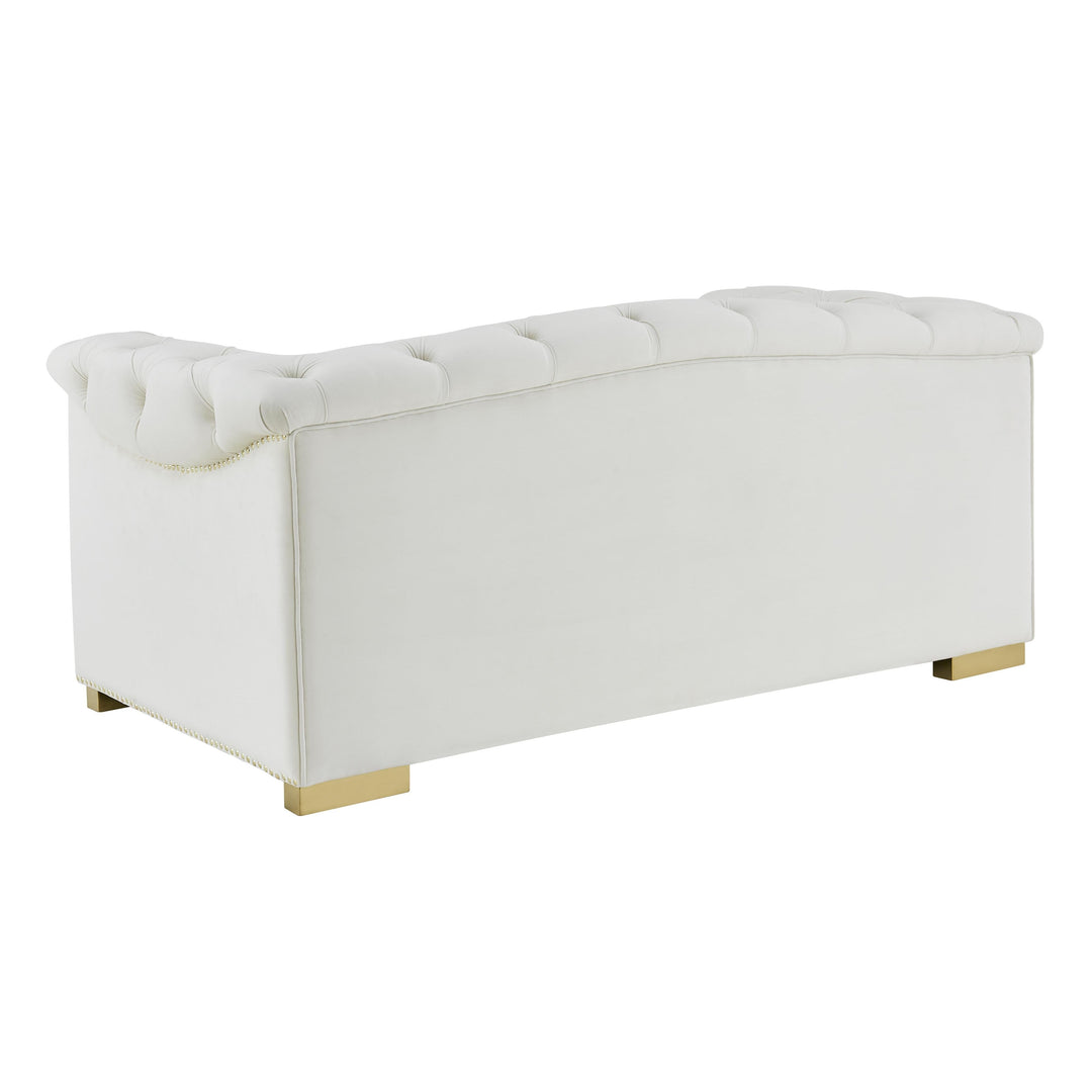 Farah Cream Velvet Loveseat