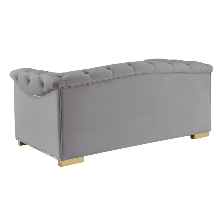 Farah Grey Velvet Loveseat