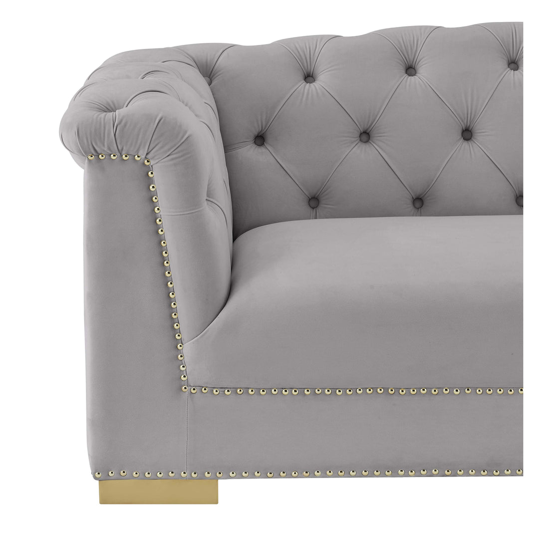 Farah Grey Velvet Loveseat