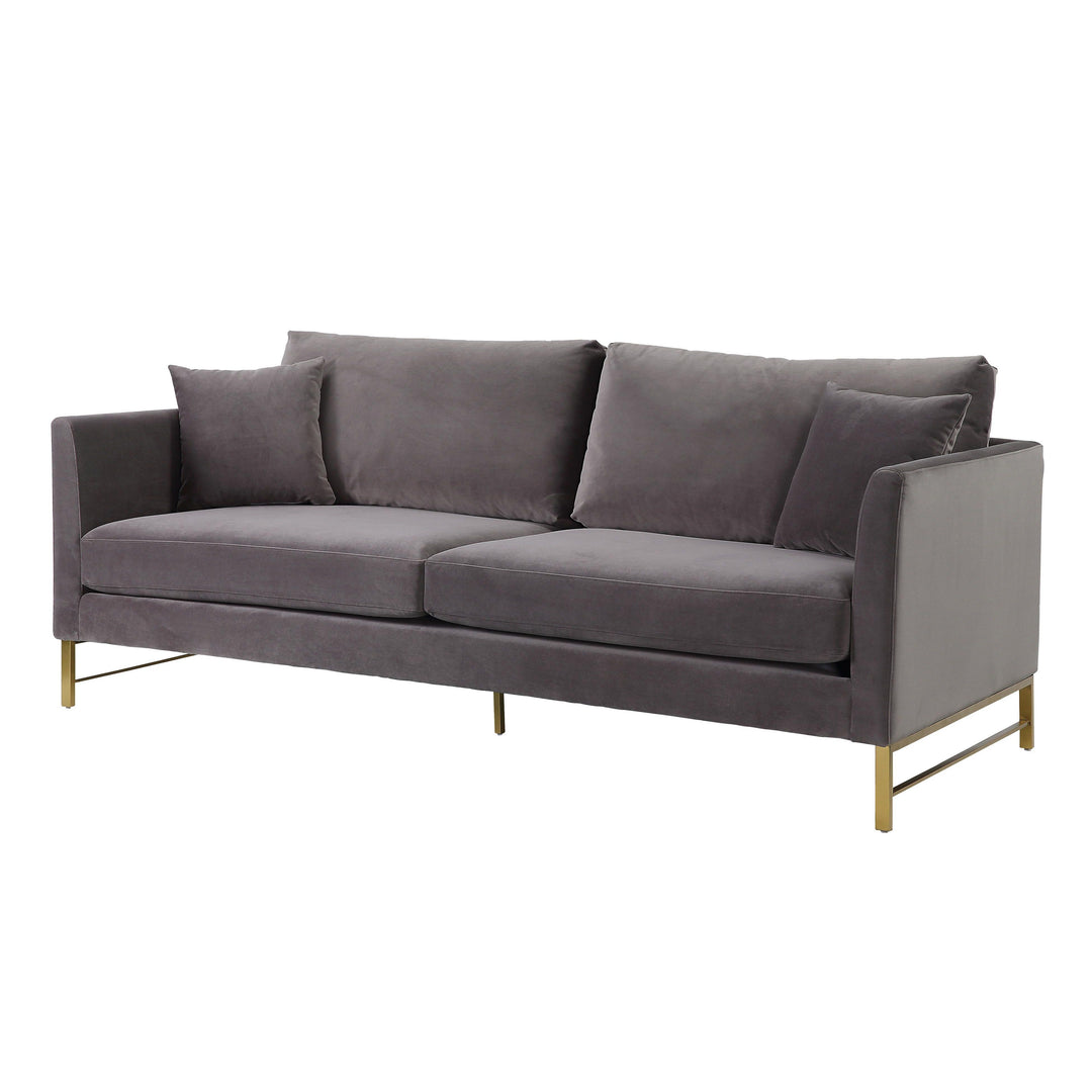 Massi Grey Velvet Sofa