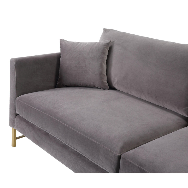 Massi Grey Velvet Sofa