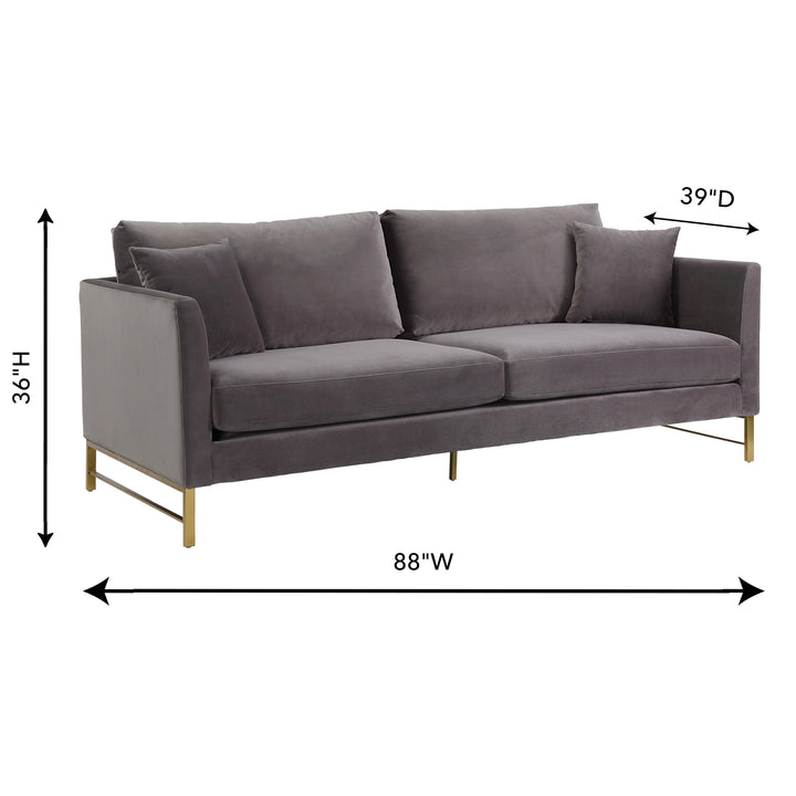 Massi Grey Velvet Sofa