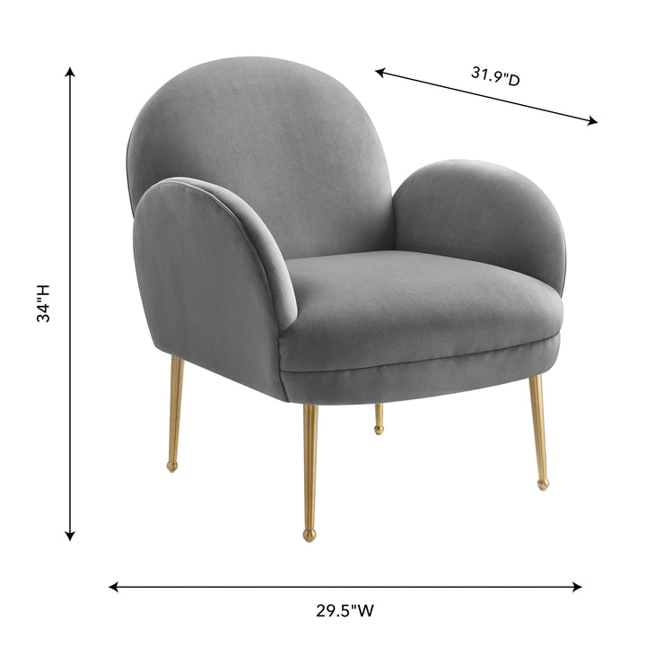 Gwen Grey Velvet Chair