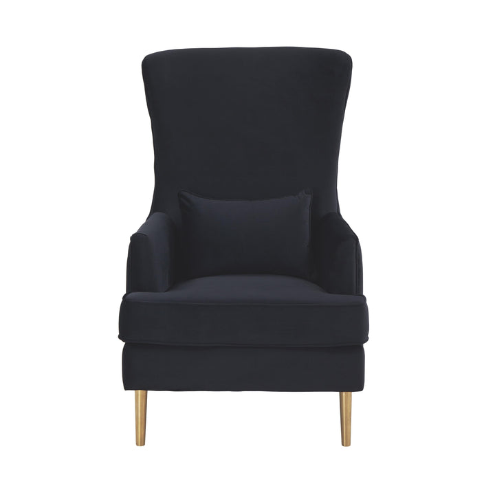 Alina Black Tall Tufted Back Chair