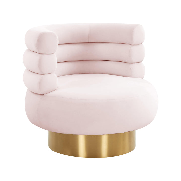 Naomi Blush Velvet Swivel Chair