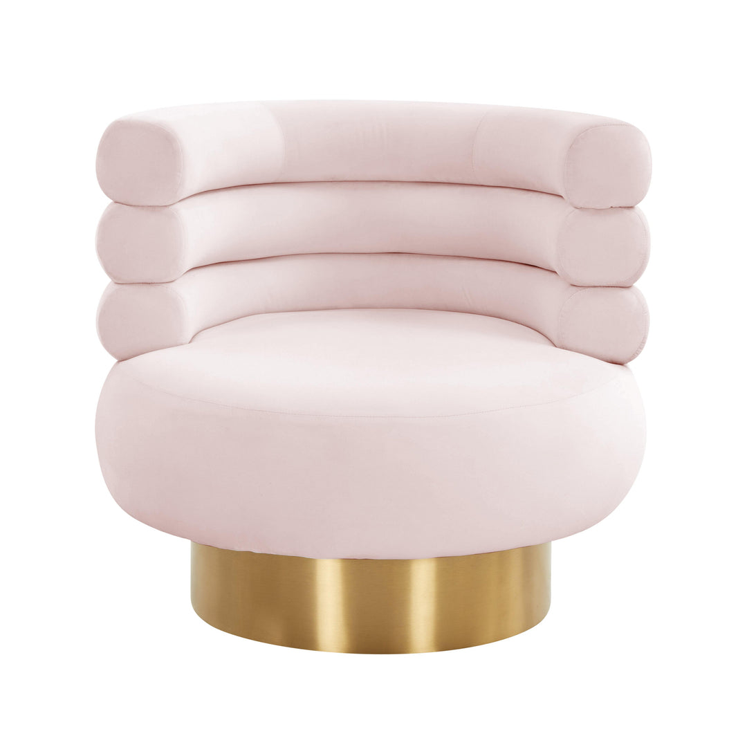 Naomi Blush Velvet Swivel Chair