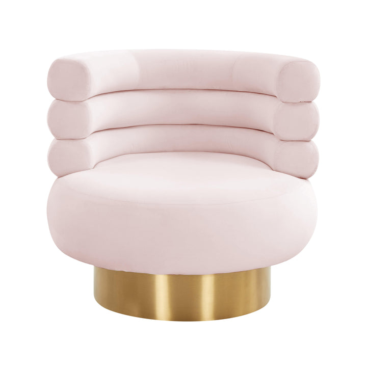 Naomi Blush Velvet Swivel Chair