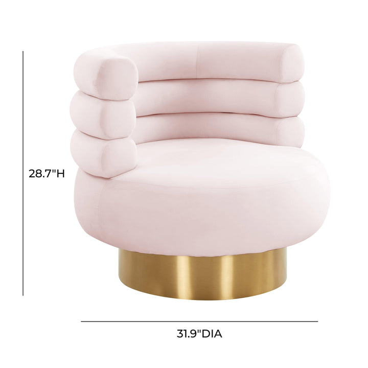 Naomi Blush Velvet Swivel Chair