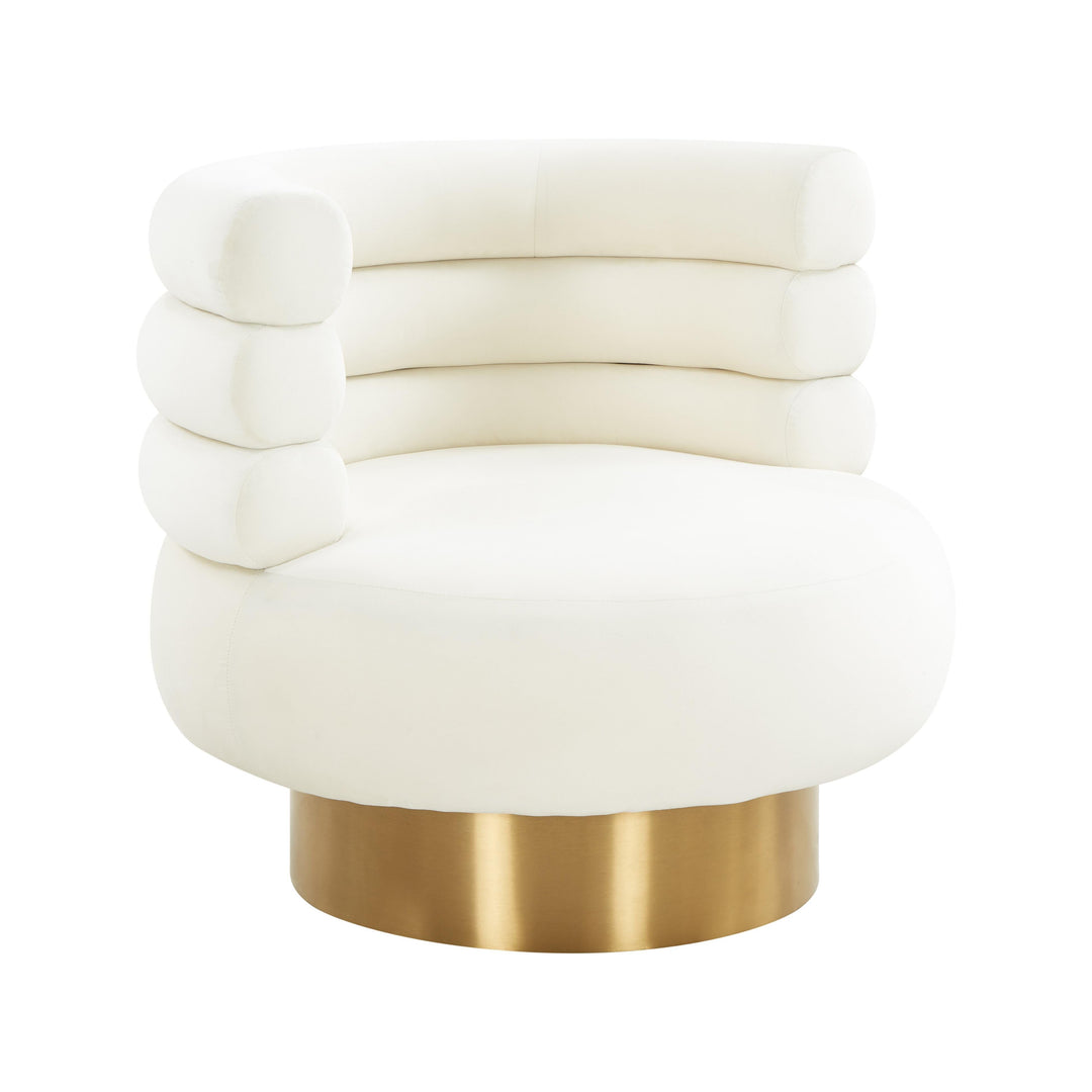 Naomi Cream Velvet Swivel Chair