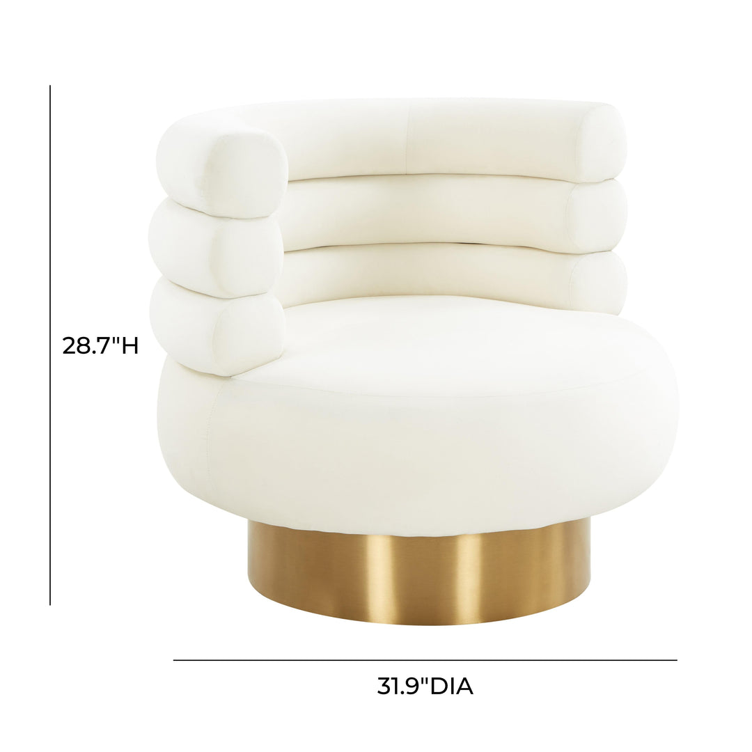 Naomi Cream Velvet Swivel Chair