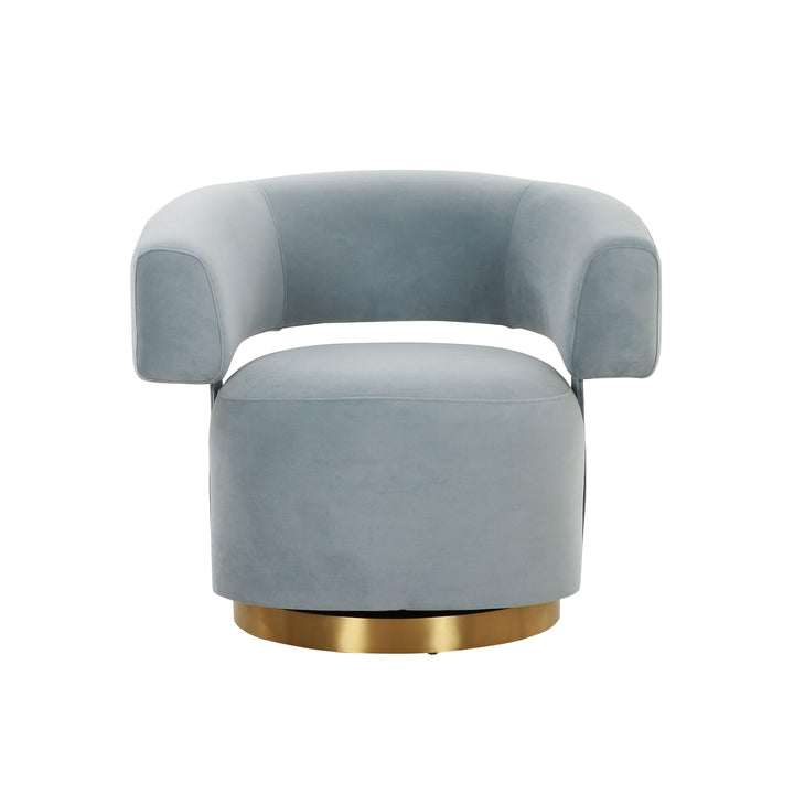 River Steel Grey Velvet Accent Chair