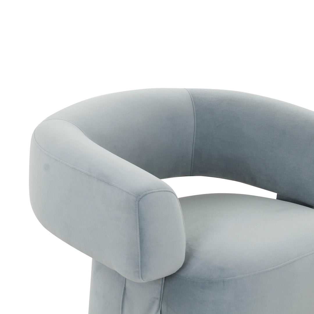River Steel Grey Velvet Accent Chair