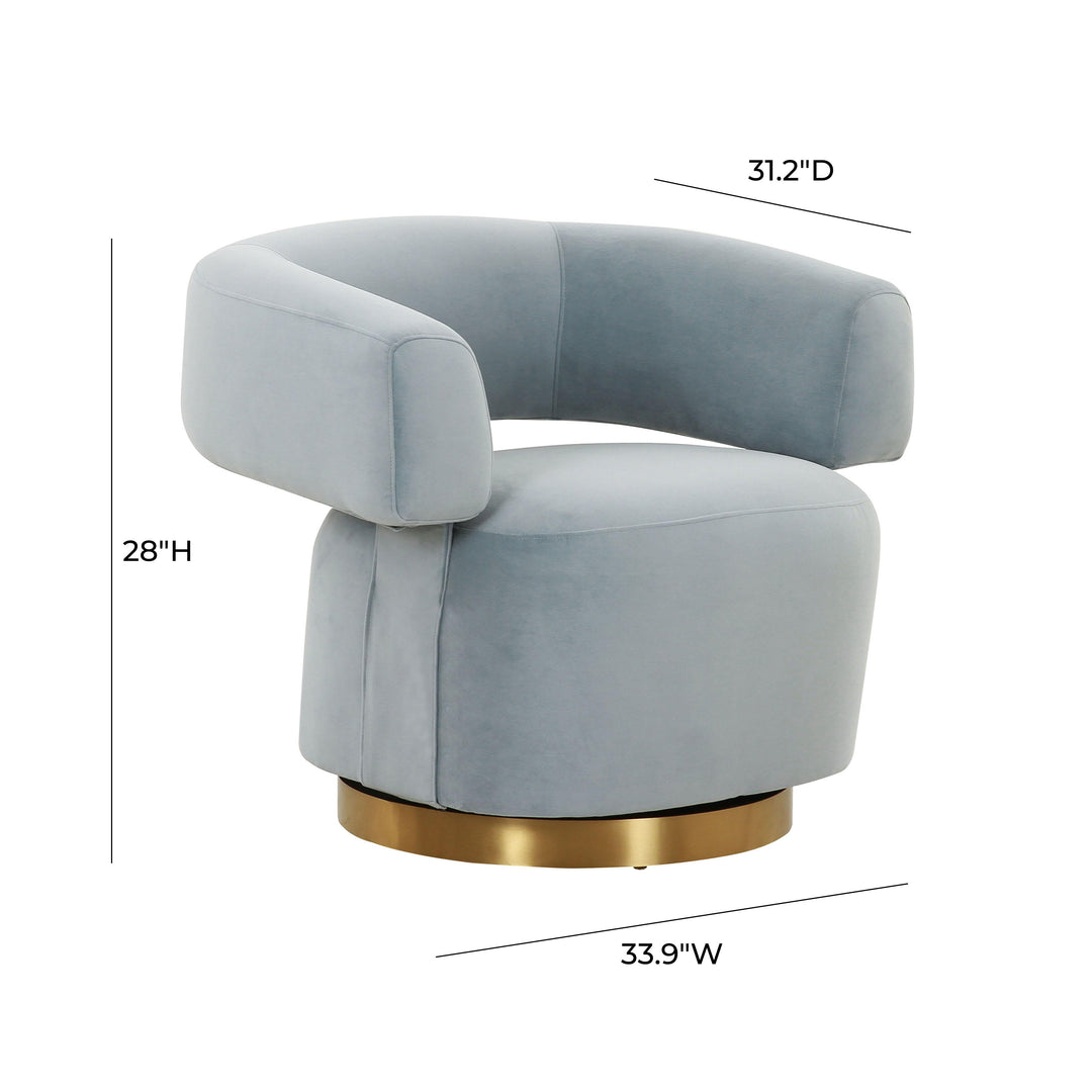 River Steel Grey Velvet Accent Chair