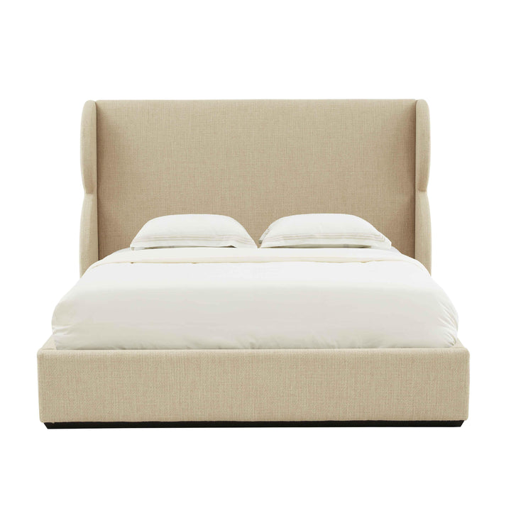 Jibriyah Beige Tweed Bed in Queen