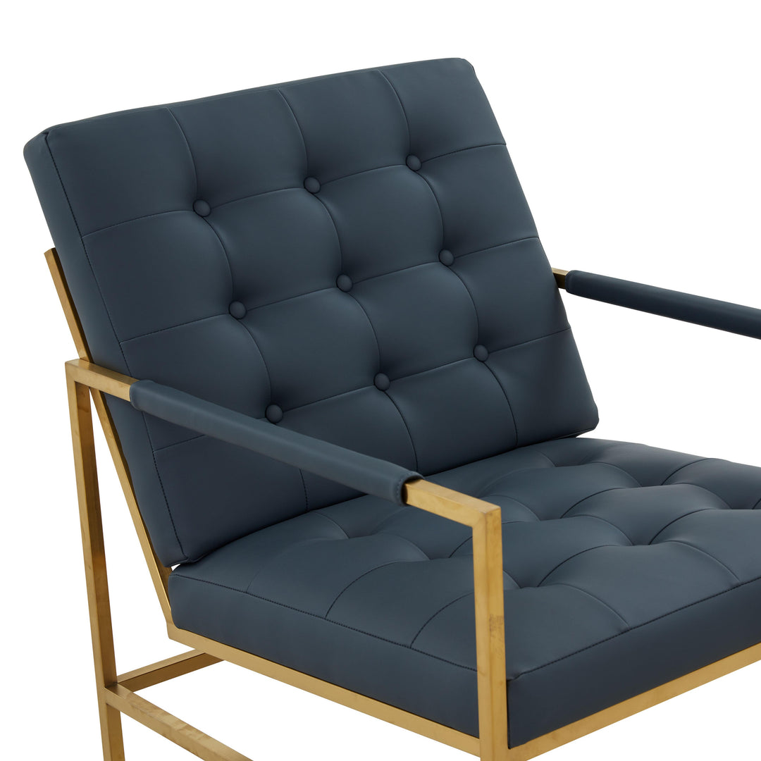 Van Charcoal Vegan Leather Accent Chair