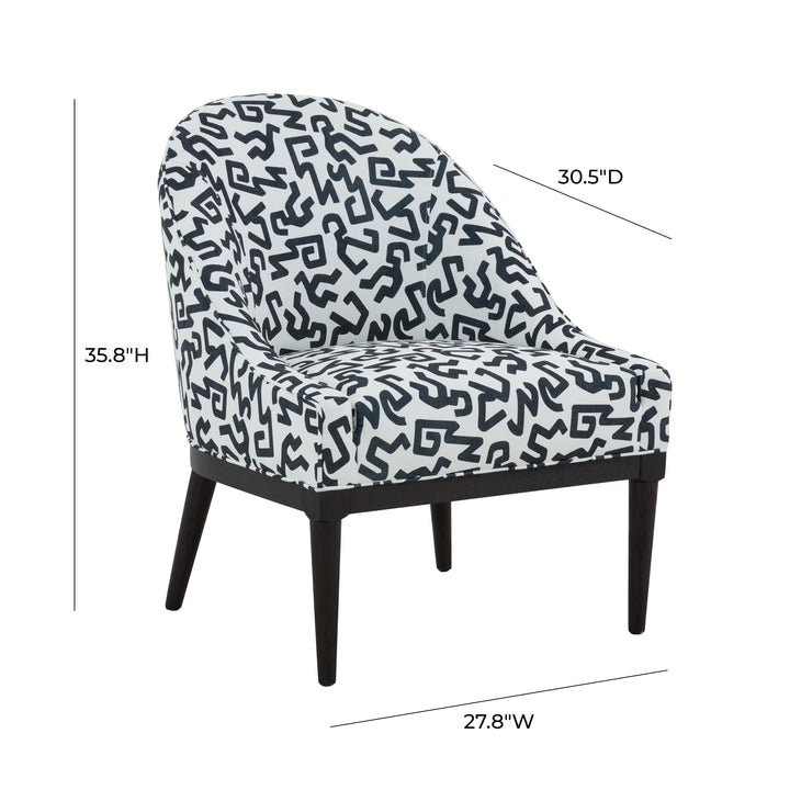 Crystal Velvet Patterned Accent Chair