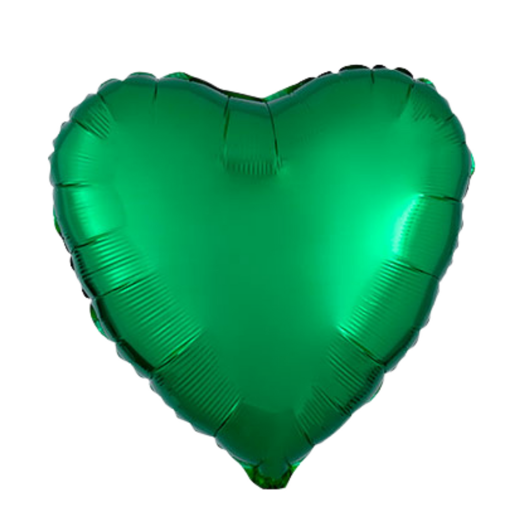 Green Metallic Heart Balloon