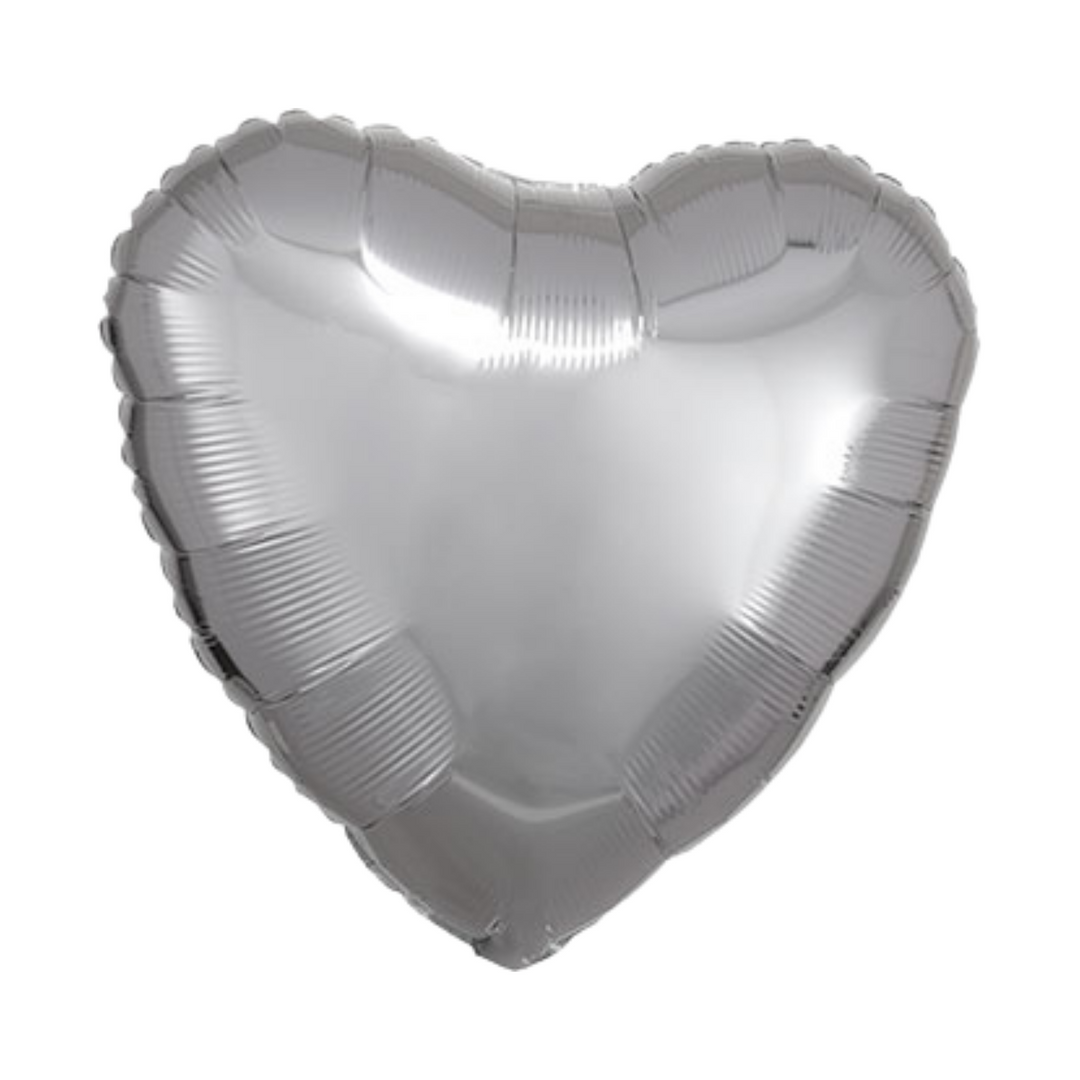 Silver Metallic Heart Balloon
