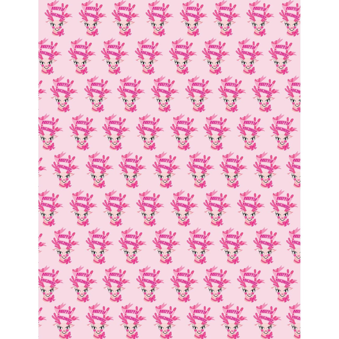 Pink Deer Gift Wrap