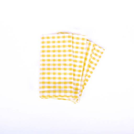 Yellow Gingham Dinner Napkin Set